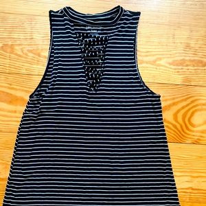 American eagle black and white tank